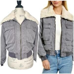 Young Fabulous & Broke | Women | Earhart Shearling Cropped Bomber Jacket | Small